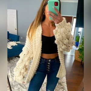 Vici cream knit cardigan